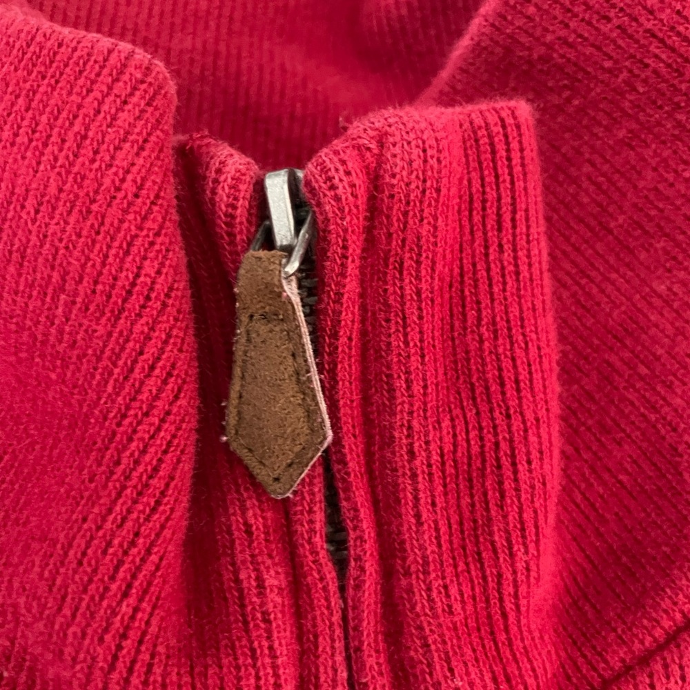 Polo Ralph Lauren Vintage Estate Rib 1/4 Zip Cotton Sweater in Red Size L - Picture 3 of 7